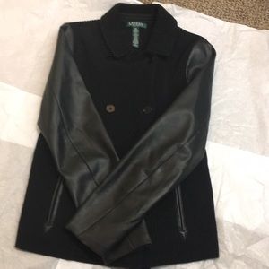 Ralph Lauren faux leather sweater jacket